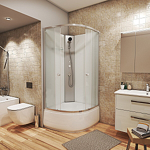 Душевая кабина Niagara Eco E80/40/MT/BK 80х80 стекло матовое/профиль матовый хром купить в интернет-магазине Sanbest