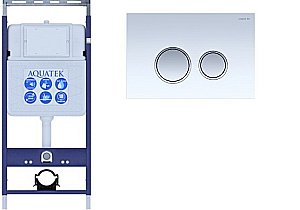 Инсталляция для унитаза Aquatek Easy Fix INS-0000010 с кнопкой KDI-0000028 белая/хром купить в интернет-магазине сантехники Sanbest