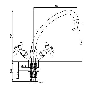 Смеситель для кухни PAINI Liberty 17CR570KM хром купить в интернет-магазине сантехники Sanbest