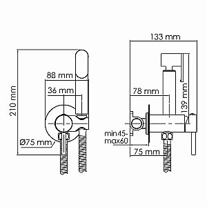 Гигиенический душ WasserKRAFT A70638 черная купить в интернет-магазине сантехники Sanbest