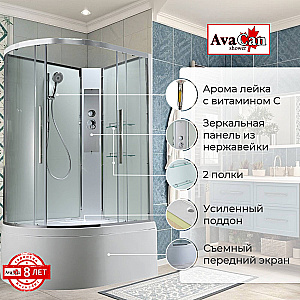 Душевая кабина AvaCan EM Серия EM5811RNT 110х80 без крыши прозрачная, правосторонняя купить в интернет-магазине Sanbest