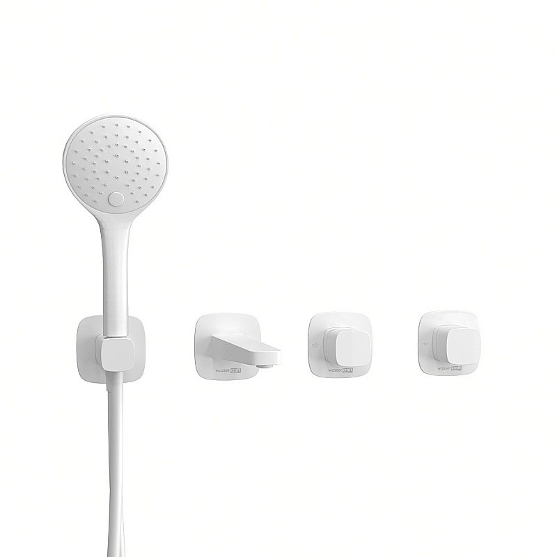 Смеситель для ванны WasserKRAFT Saale SET2865 белый матовый купить в интернет-магазине сантехники Sanbest