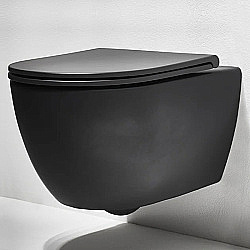 Унитаз подвесной Simas Trevi TRV18, безободковый, черный матовый купить в интернет-магазине Sanbest
