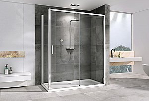 Душевой уголок ABBER Komfort AG93120-S102 120х100 стекло прозрачное/профиль хром купить в интернет-магазине Sanbest