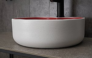 Раковина накладная Gid Esfera 40 N9013LS 52237 красная матовая, белый графит купить в интернет-магазине Sanbest