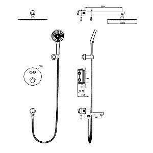 Душевая система с тремостатом WONZON & WOGHAND STICK, Розовое золото (WW-88929010-RG) купить в интернет-магазине сантехники Sanbest