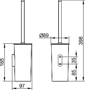 Ершик для туалета KEUCO MOLL 12764010101 хром/антрацит купить в интернет-магазине сантехники Sanbest