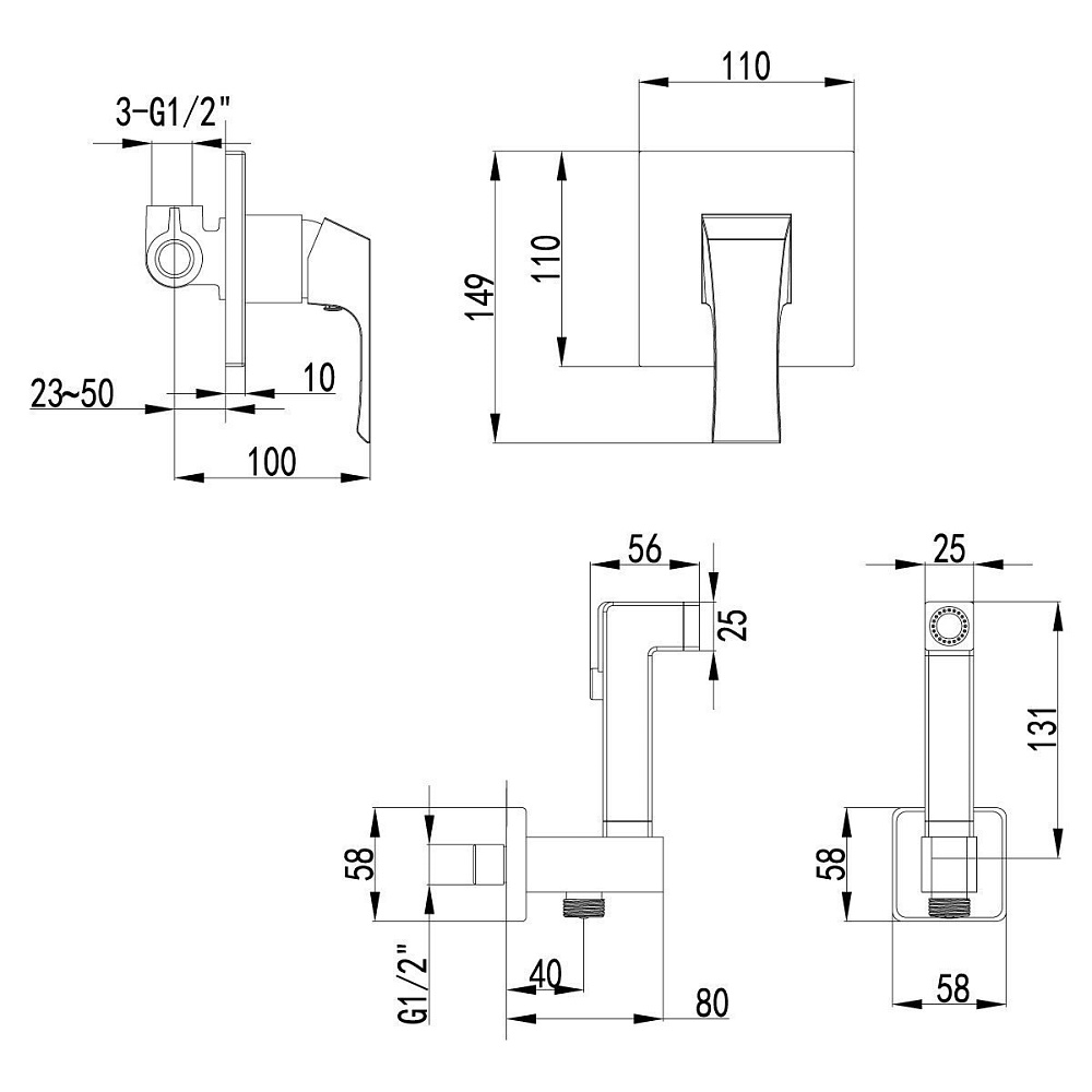 Гигиенический душ Lemark Unit LM4519C купить в интернет-магазине сантехники Sanbest