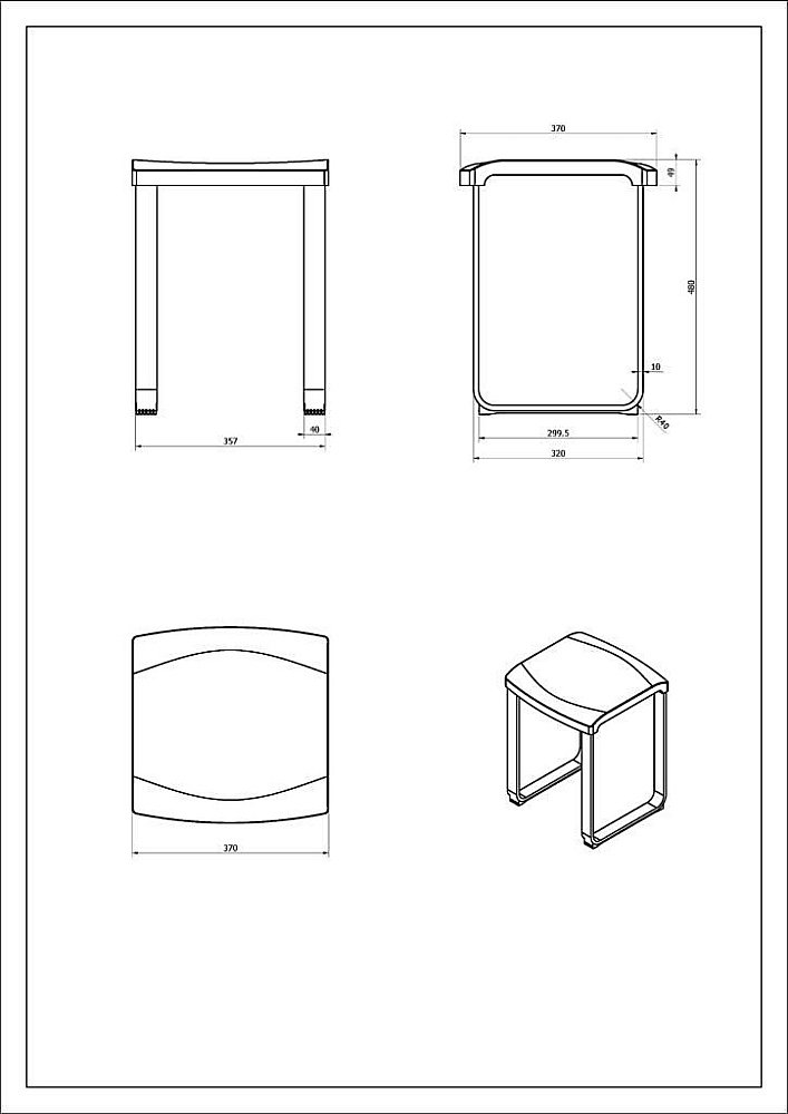 Стул в ванную комнату Black&White SN-0193 купить в интернет-магазине сантехники Sanbest