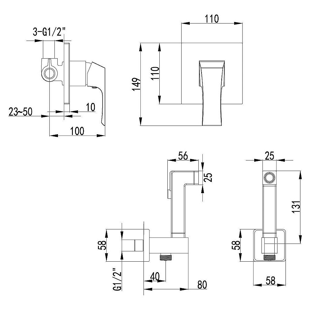 Гигиенический душ Lemark Unit LM4519C купить в интернет-магазине сантехники Sanbest