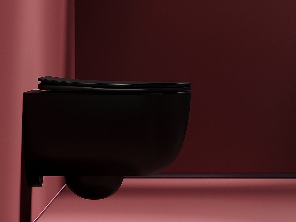 Унитаз подвесной Ceramica Nova Modena CN6063MB безободковый, с крышкой микролифт, черный матовый купить в интернет-магазине Sanbest