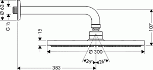 Верхний душ Hansgrohe Raindance AIR 27493000 купить в интернет-магазине сантехники Sanbest