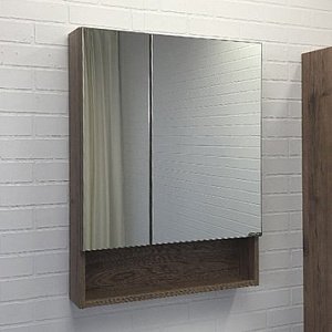 Зеркальный шкаф Comforty Никосия 00-00008850 60 дуб темный в ванную от интернет-магазине сантехники Sanbest