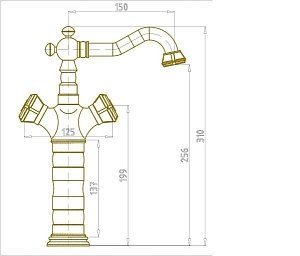 Смеситель для раковины Bronze De Luxe ROYAL 10219/1 купить в интернет-магазине сантехники Sanbest