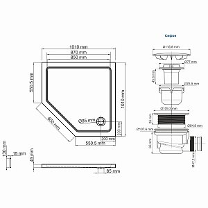 Душевой поддон WasserKRAFT Isen 26T38 купить в интернет-магазине Sanbest