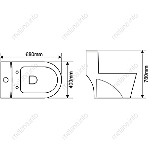 Унитаз моноблок Melana MLN-2010 белый, с крышкой микролифт, безободковый купить в интернет-магазине Sanbest