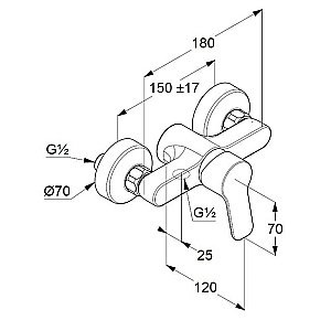 Смеситель для душа Kludi Pure&Easy 378410565 купить в интернет-магазине сантехники Sanbest