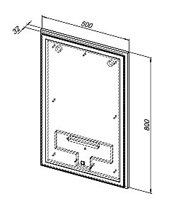 Зеркало Aquanet Nova Lite 50 белый LED NEW в ванную от интернет-магазине сантехники Sanbest