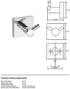 Крючок Bemeta Beta 132106032 купить в интернет-магазине сантехники Sanbest