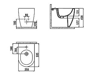Биде напольное Creavit Free FE500 купить в интернет-магазине Sanbest