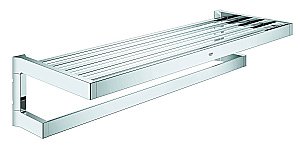 Полка с полотенцедержателем Grohe Selection Cube 40804000 купить в интернет-магазине сантехники Sanbest