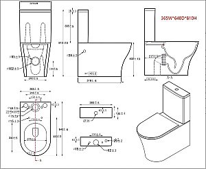 Унитаз напольный Orans CERAMIC 9906GWM безободковый, с бачком, с крышкой микролифт белый купить в интернет-магазине Sanbest