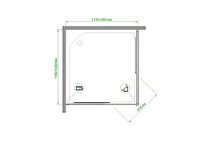 Душевой уголок Royal Bath RB12115HPD-T-BL 115х120 прозрачный купить в интернет-магазине Sanbest