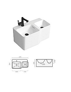 Раковина подвесная CeruttiSpa Double BELLA 64,5 СТ9703 белая купить в интернет-магазине Sanbest