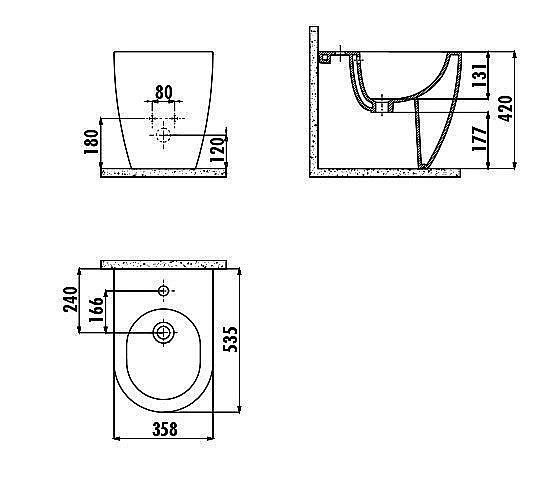 Биде напольное Creavit Free FE500 купить в интернет-магазине Sanbest