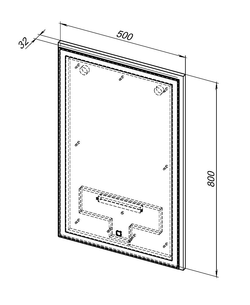 Зеркало Aquanet Nova Lite 50 белый LED NEW в ванную от интернет-магазине сантехники Sanbest