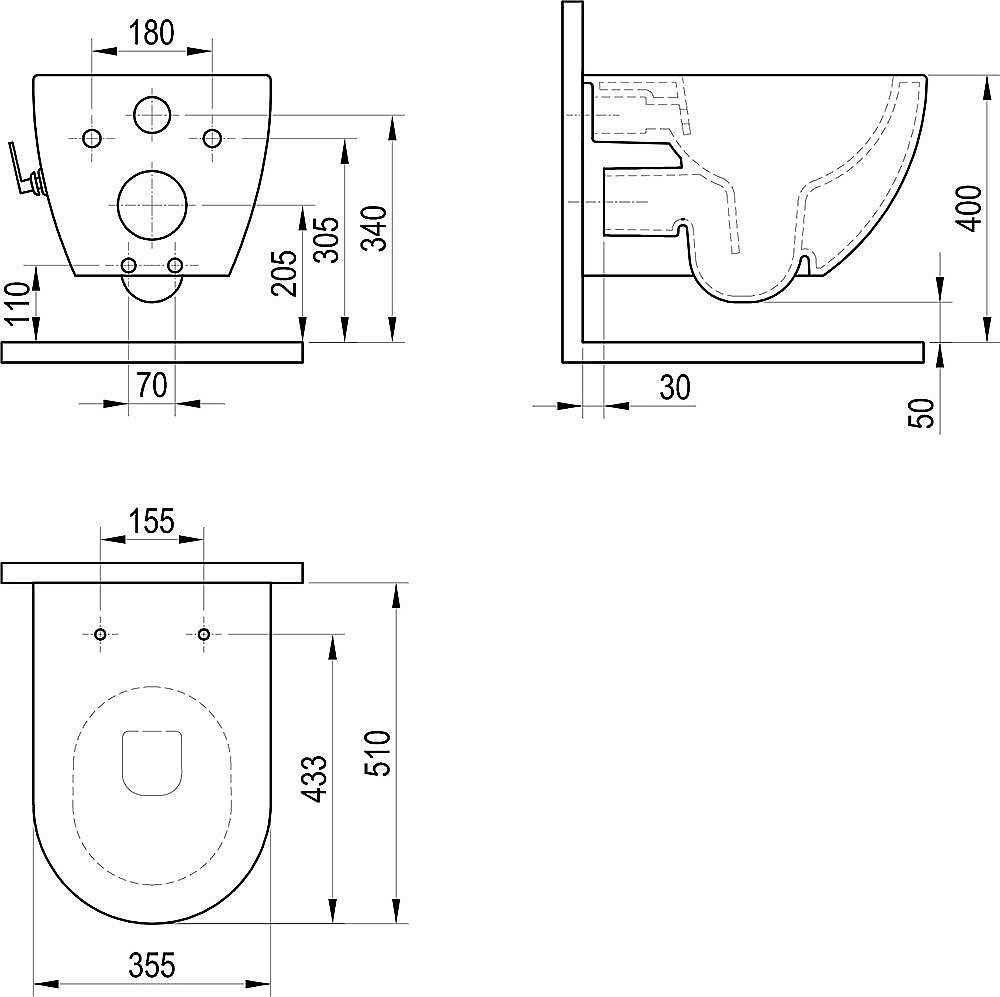 Унитаз-биде Ravak Uni Chrome X01912 белый, с крышкой микролифт купить в интернет-магазине Sanbest