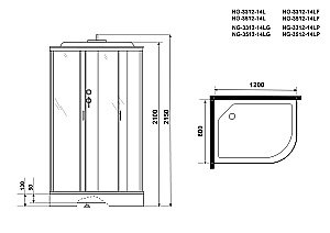 Душевая кабина Niagara Classic NG-3512-14P 120х80 купить в интернет-магазине Sanbest