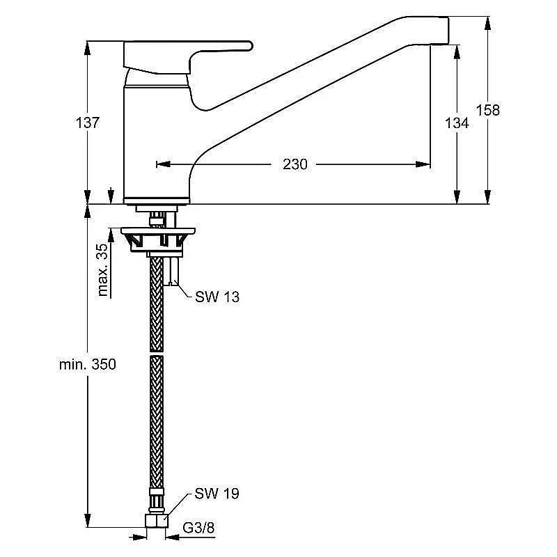 Смеситель для кухни Ideal Standard Active B8079AA купить в интернет-магазине сантехники Sanbest