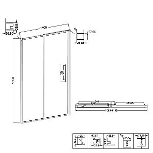 Душевой уголок Niagara Nova NG-65-11CH/NG-CH80-34 110х80 стекло шиншилла/профиль хром купить в интернет-магазине Sanbest
