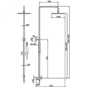 Душевая система PAINI RS T1 50CR191ART5P3 хром купить в интернет-магазине сантехники Sanbest