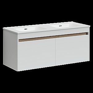 Тумба с раковиной Sancos Smart SM120-2W белый глянец для ванной в интернет-магазине Sanbest