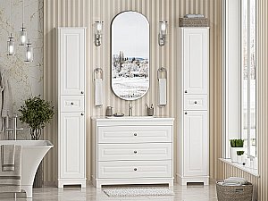 Тумба с раковиной Misty Ларго -100 П-Лар-07100-01-3Я белая матовая для ванной в интернет-магазине Sanbest