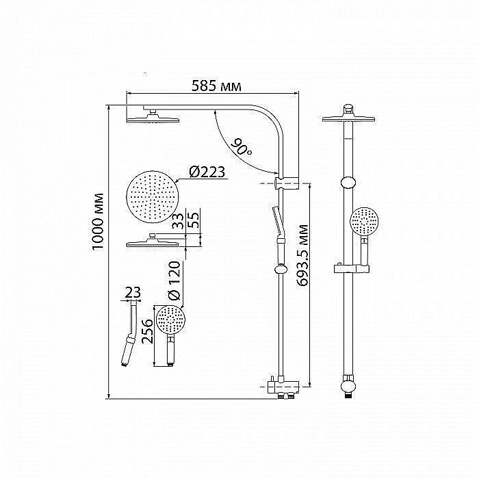 Душевая система IDDIS Swipe SWI3F97i76 купить в интернет-магазине сантехники Sanbest