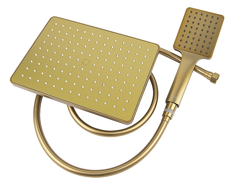 Душевая система Kaiser Cube 01382-3 золото брашированное купить в интернет-магазине сантехники Sanbest