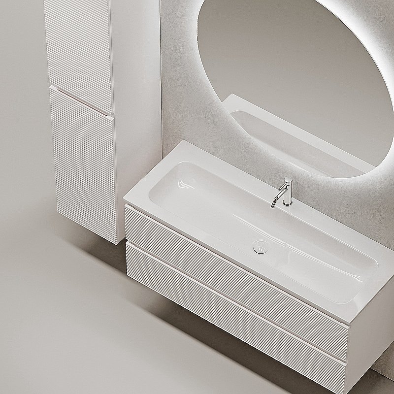 Тумба с раковиной Sancos Folk 120 FL120W Bianco для ванной в интернет-магазине Sanbest