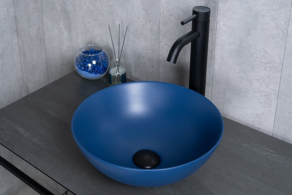 Раковина накладная Gid 9081bum синяя матовая купить в интернет-магазине Sanbest
