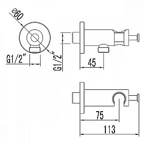 Подключение для душевого шланга Lemark LM1185С купить в интернет-магазине сантехники Sanbest