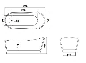 Ванна акриловая CeruttiSpa GLORIA 170x75 белая купить в интернет-магазине Sanbest