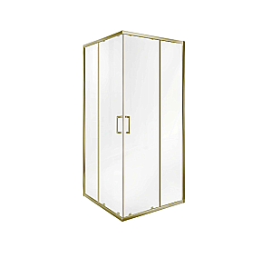 Душевой уголок Good Door LITE 90х90 CR-90-C-BG стекло прозрачное/профиль брашированное золото купить в интернет-магазине Sanbest