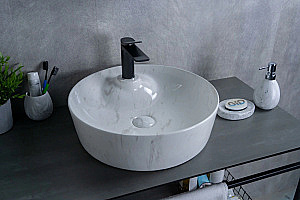 Раковина накладная Gid 44 D1306H012 53321 серый мрамор купить в интернет-магазине Sanbest