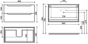 Тумба с раковиной Sancos Norma 2.0 NR2.090W белый глянец для ванной в интернет-магазине Sanbest