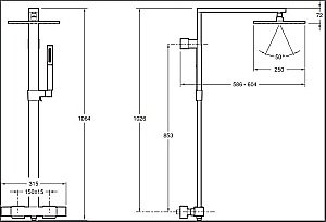 Душевая система Jacob Delafon STRAYT E98321-CP купить в интернет-магазине сантехники Sanbest