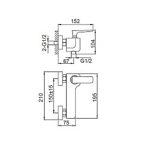 Смеситель для душа WONZON & WOGHAND SHARK, Хром (WW-484101-CR) купить в интернет-магазине сантехники Sanbest