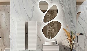 Зеркало Jorno Stone 80 Stn.05/W/JR в ванную от интернет-магазине сантехники Sanbest