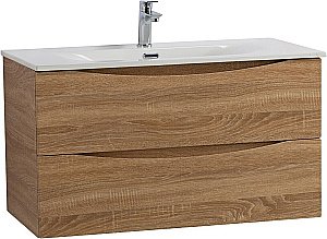 Тумба с раковиной BelBagno MARINO-CER-N-1000-2C-SO-WO-P Rovere Bianco для ванной в интернет-магазине Sanbest